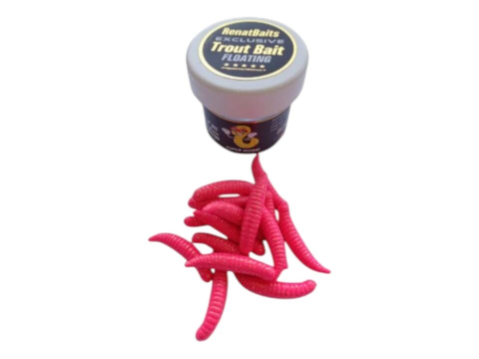 Renat Trout Bait Peynir Kokulu Silikon Kurtçuk Alabalık Yemi  Kırmızı